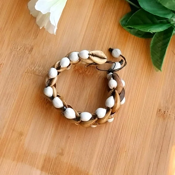 1PC Beautiful Woven Cowrie Shell Beaded Bracelet - Picture 8 of 11